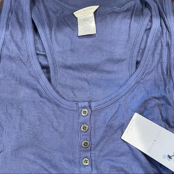 Lucky Brand Henley Tank Top & French Terry Shorts Pajama PJ's Set BRAND NEW!! - Picture 3 of 7